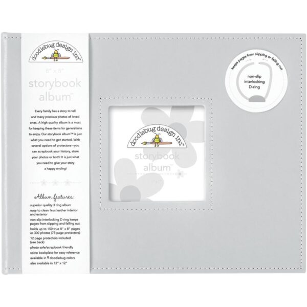 Doodlebug - Storybook Album 8"X8" - Grey