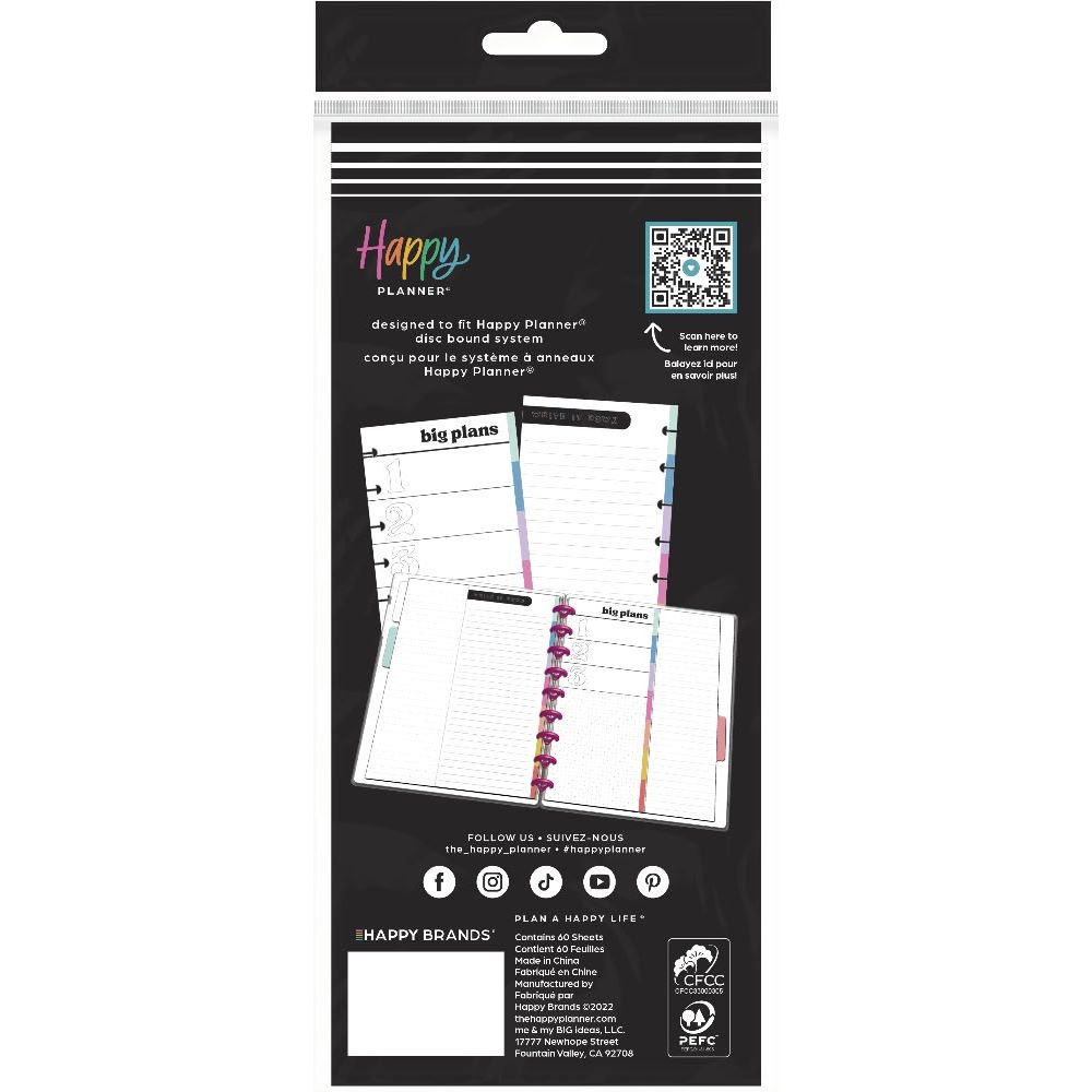 Happy Planner Fill Paper, SKINNY CLASSIC Happy Brights ScrapBoutique