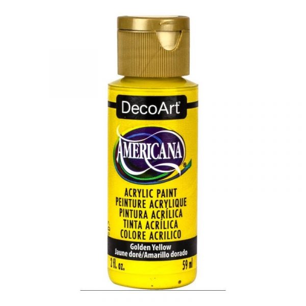 Americana Acrylic Paint 2oz - Golden Yellow - Image 2