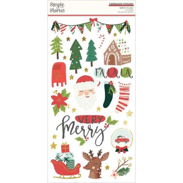 Simple Stories - Santa's Village - Chipboard Stickers