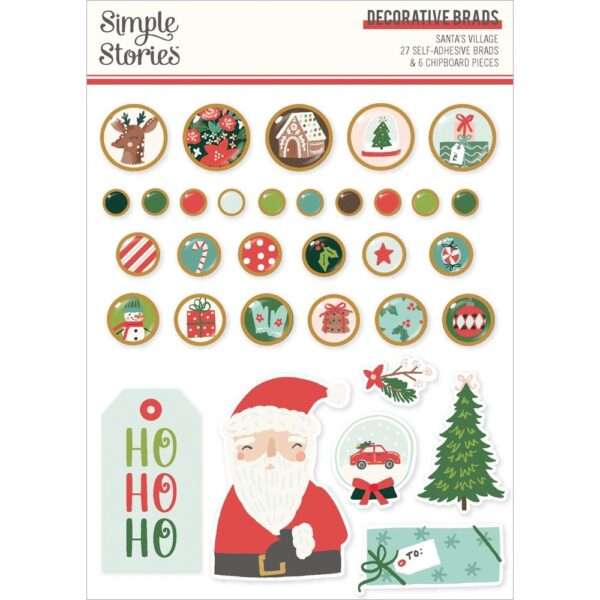 Simple Stories - Santa's Village - Decorative Brads