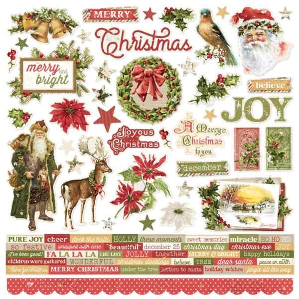 Simple Stories - Vintage Yuletide - Cardstock Stickers 12x12"