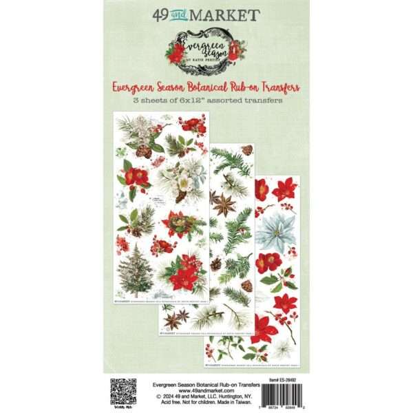 49 & Market - Evergreen Season - Rub-On Transfer Set, Botanical