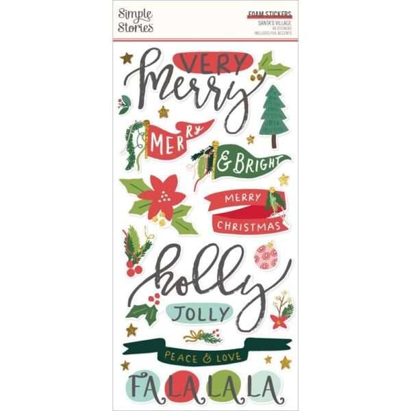 Simple Stories - Santa's Village - Foam Stickers