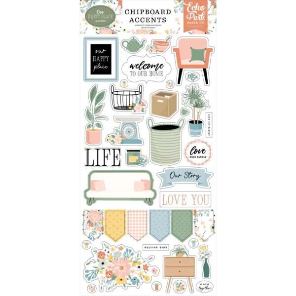 Echo Park - Our Happy Place - Chipboard Accents
