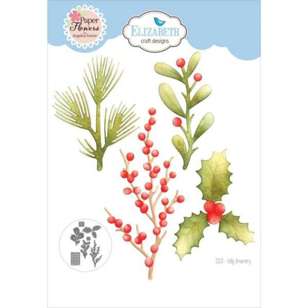 Elizabeth Craft Die Set - Holly Greenery
