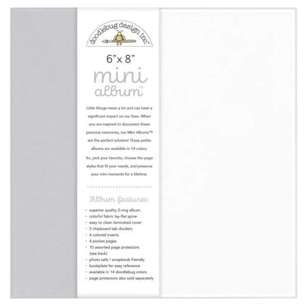 Doodlebug Mini Album 6"X8" - Gray