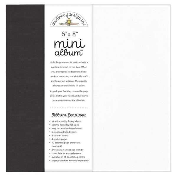 Doodlebug Mini Album 6"X8" - Beetle Black