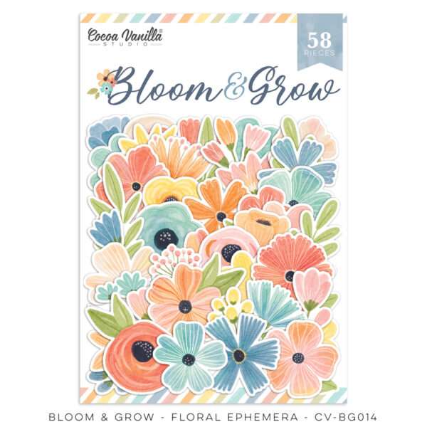 Cocoa Vanilla - Bloom and Grow - Die-Cut Ephemera, Floral