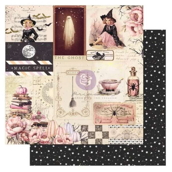 Prima - Magical Spell - Cardstock, White Moon