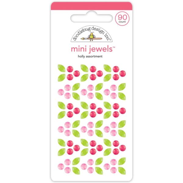 Doodlebug - Tinsel Time - Adhesive Mini Jewels, Holly