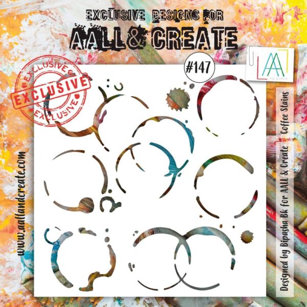 AALL & Create Stencil 6"X6" - Coffee Stains