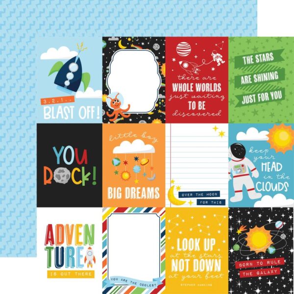 Echo Park - Blast Off - Cardstock, 3x4" Journalling Cards