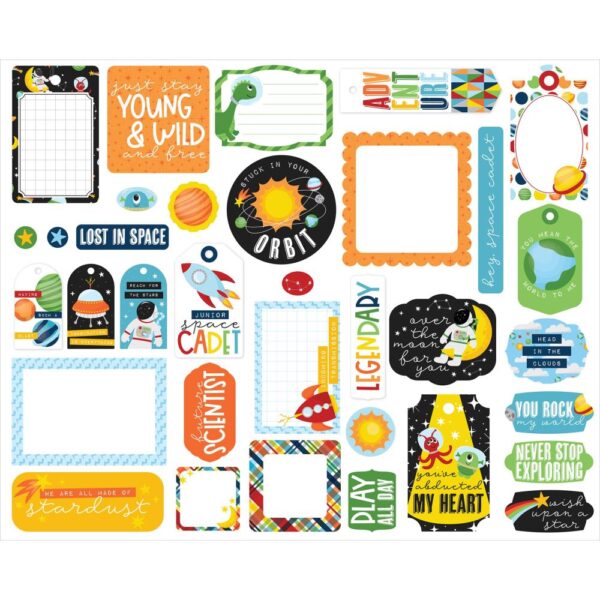 Echo Park - Blast Off - Ephemera Pack, Frames & Tags - Image 2