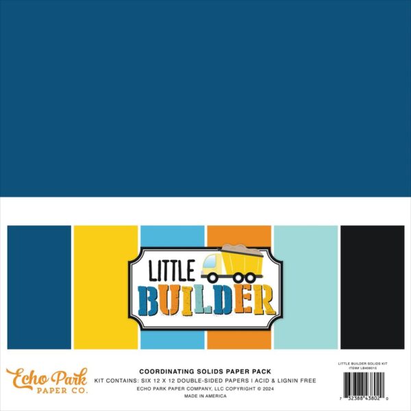 Echo Park - Little Builder - Collection Kit 12"X12", Solids