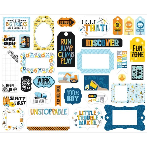 Echo Park - Little Builder - Ephemera Pack, Frames & Tags - Image 2