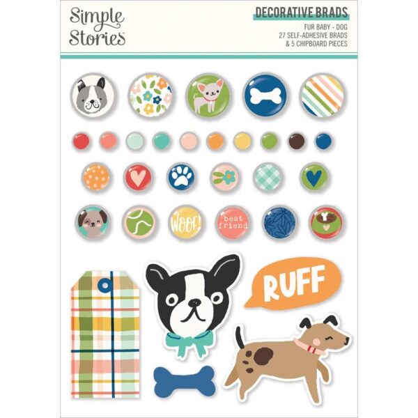 Simple Stories - Fur Baby, DOG - Decorative Brads
