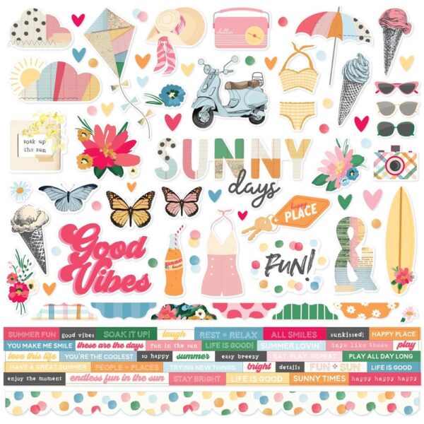 Simple Stories - Sunny Days - Cardstock Stickers 12x12"