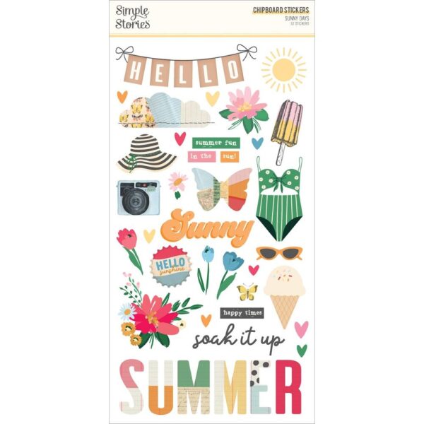 Simple Stories - Sunny Days - Chipboard Stickers
