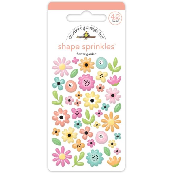 Doodlebug - Butterfly Kisses - Enamel Sprinkles, Flower Garden