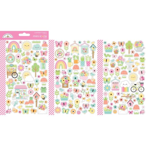 Doodlebug - Butterfly Kisses - Mini Icon Stickers