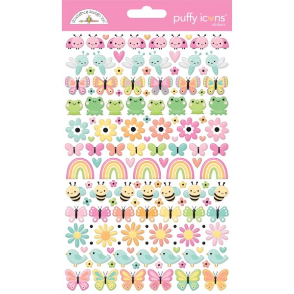 Doodlebug - Butterfly Kisses - Puffy Stickers, Icons