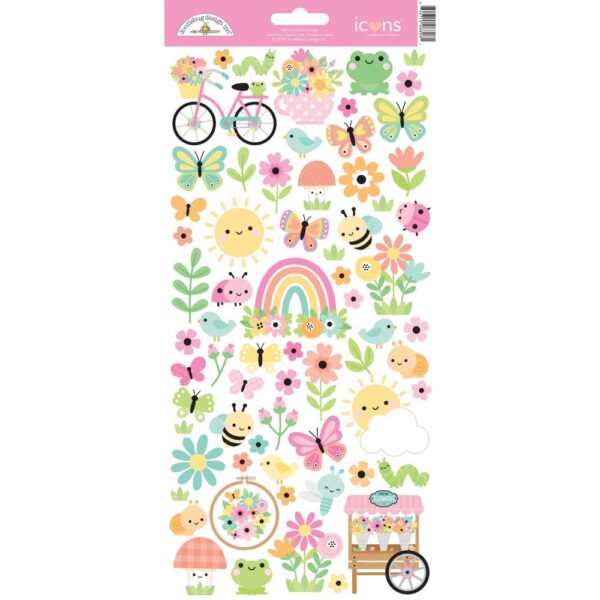Doodlebug - Butterfly Kisses - Cardstock Stickers