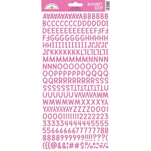 Doodlebug - Alphabet Soup Puffy Stickers - Bubblegum