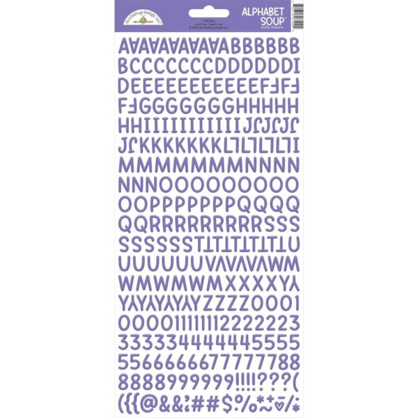 Doodlebug - Alphabet Soup Puffy Stickers - Lilac
