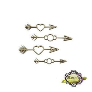 2Crafty Chipboard - Heart & Circle Arrow Set