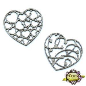 2Crafty Chipboard - Heart Decorative Set 1