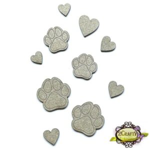 2Crafty Chipboard - Paws and Heart Set