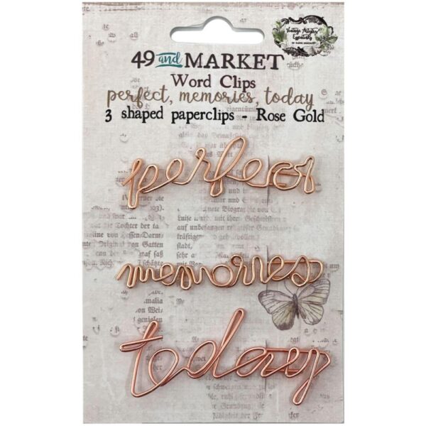49 And Market - Word Paperclips 3/Pkg, Rose Gold