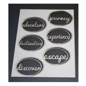 2Crafty Chipboard - Word Discs, Travel