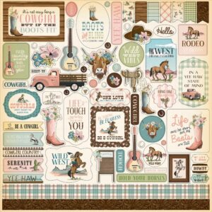 Carta Bella - Cowgirl - Cardstock Stickers 12x12"