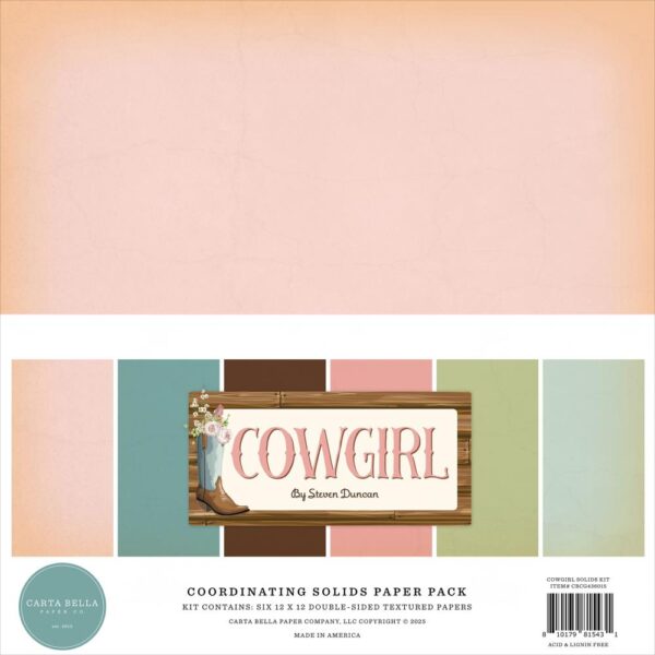 Carta Bella - Cowgirl - Collection Kit 12X12", Solids