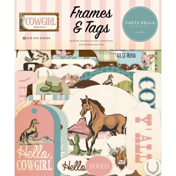 Carta Bella - Cowgirl - Ephemera, Frames & Tags