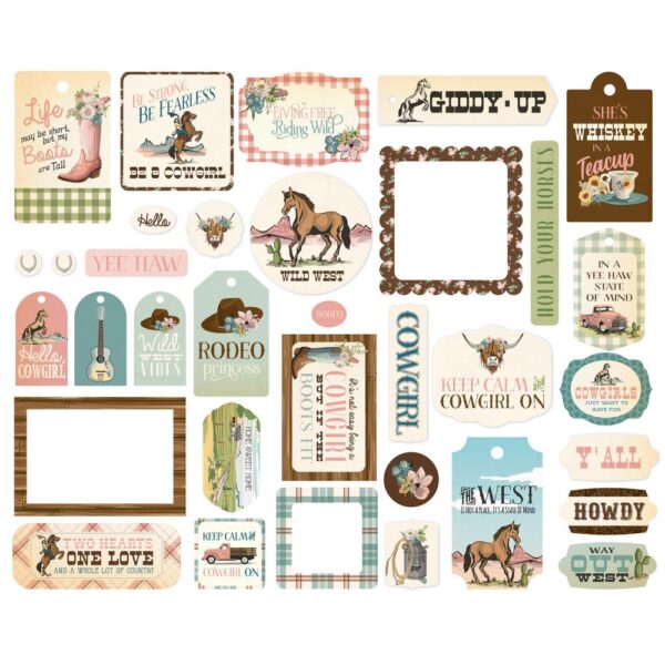 Carta Bella - Cowgirl - Ephemera, Frames & Tags - Image 2