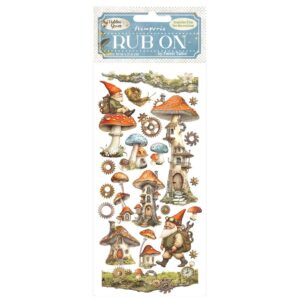 Stamperia - Hidden Grove - Rub-Ons, Mushroom Houses