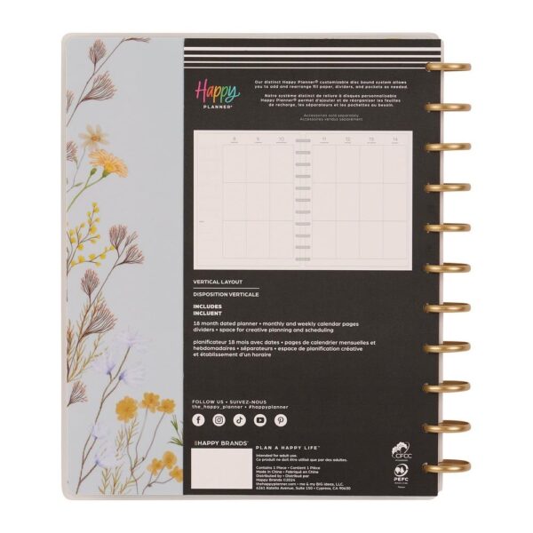 Happy Planner - 18Mth 2025/26 BIG Planner - Spring Fields - Image 4