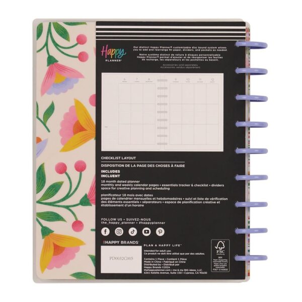 Happy Planner - 18Mth 2025/26 CLASSIC Planner - Bloom & Grow - Image 3