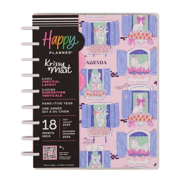 Happy Planner - 18Mth 2025/26 CLASSIC Planner - Pawsitive Seasonal Dogs