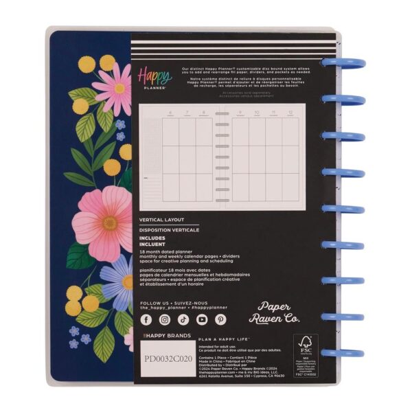 Happy Planner - 18Mth 2025/26 CLASSIC Planner - Midnight Meadow - Image 4
