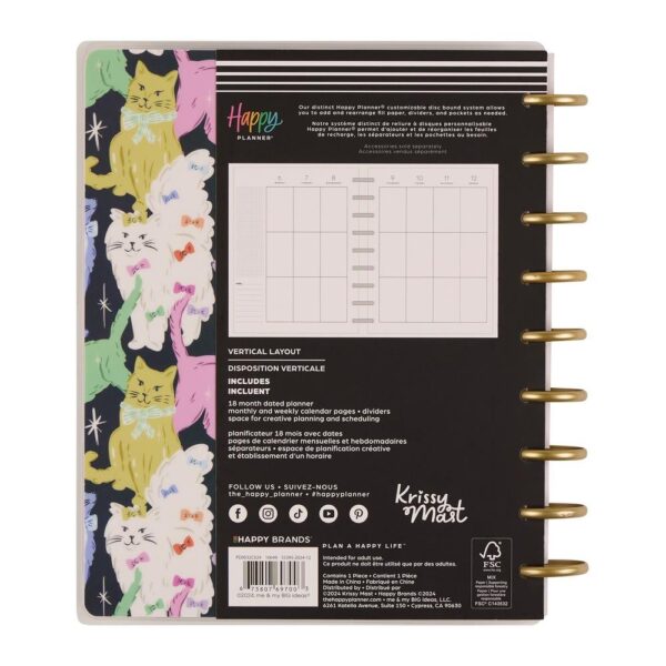 Happy Planner - 18Mth 2025/26 CLASSIC Planner - Purrfect Seasonal Cats - Image 3