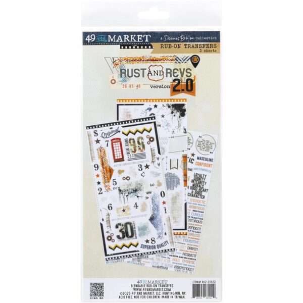 49 & Market - Rust & Revs 2.0 - Rub-On Transfer Set