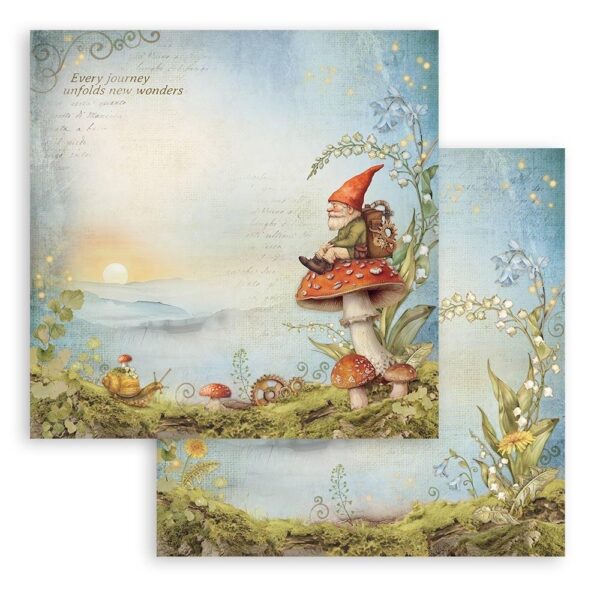 Stamperia - Hidden Grove - Cardstock 12x12", Gnome