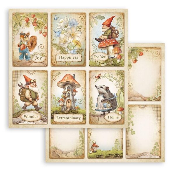 Stamperia - Hidden Grove - Cardstock 12x12", Word Cards