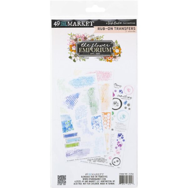 49 & Market - Vicki Boutin Flower Emporium - Rub-On Transfer Set, Blendable