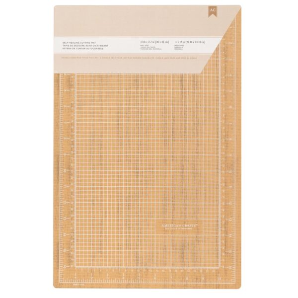 American Crafts - Self Healing Cutting Mat 12"X18" - Woodgrain