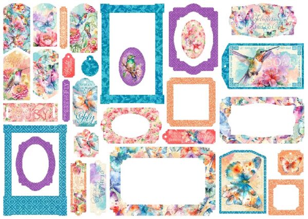 Graphic 45 - Flight Of Fancy - Chipboard Tags & Frames - Image 2